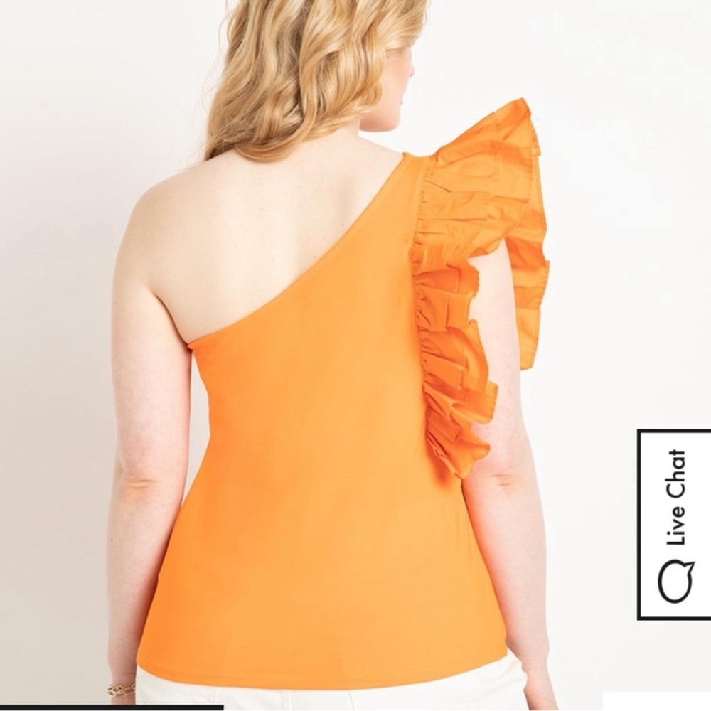 One Shoulder Ruffle Top size 26-28. - Picture 3 of 4
